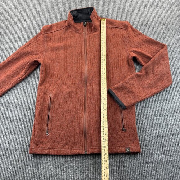 PrAna Sweater Jacket Mens Medium Rust Wool Blend Full Zip Pockets Casual Outdoor - Picture 3 of 6